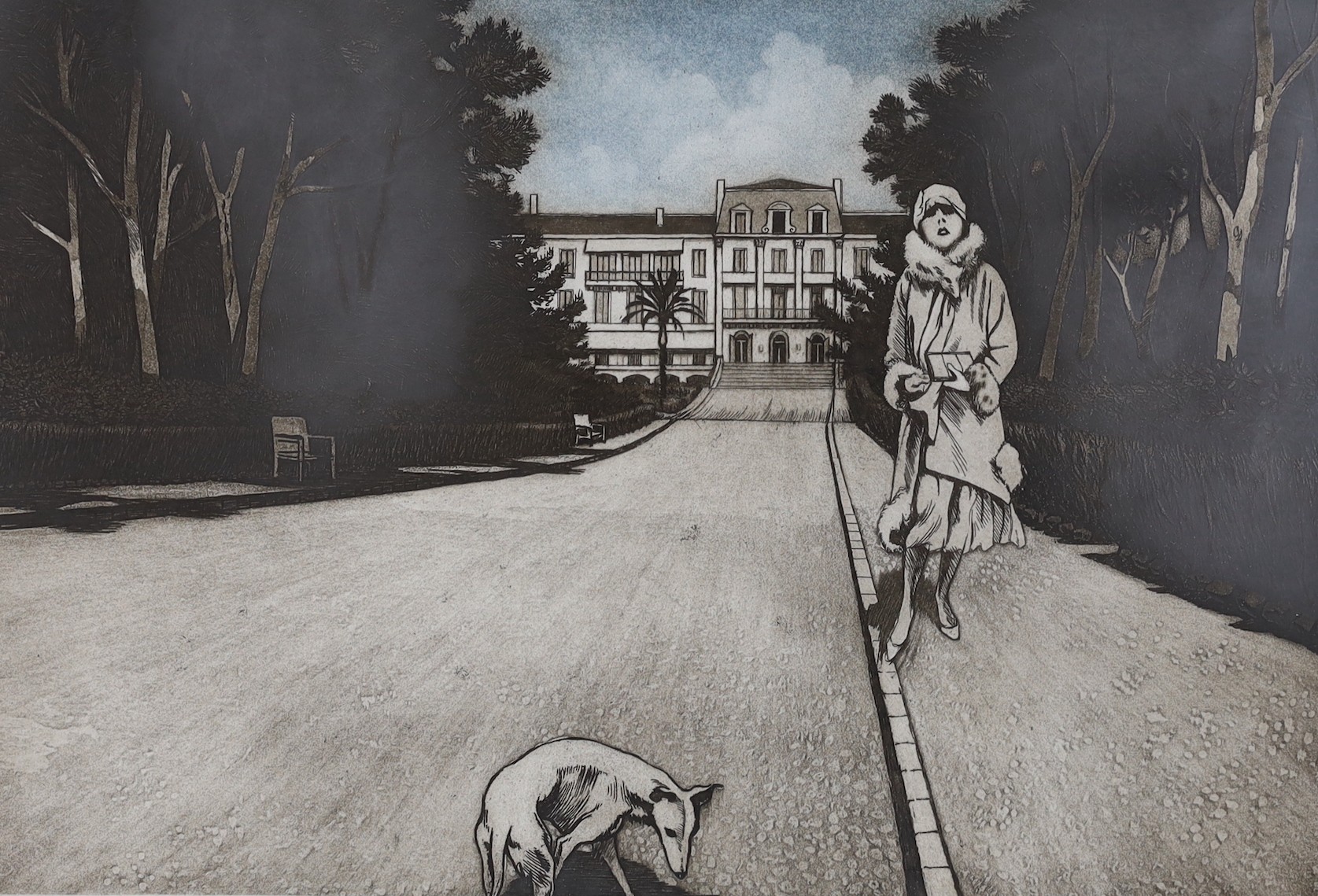 Frank Martin (1921-2005), four etchings, 'Broadway Babies', 'Oceana', 'The Avenue at Cap d'Antibes' and 'Honeymoon Hotel', all signed in pencil and numbered, largest 34 x 50cm